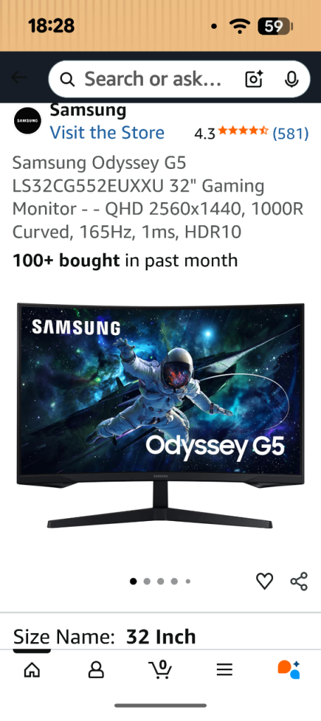 Samsung odyssey g5 curved gaming monitor