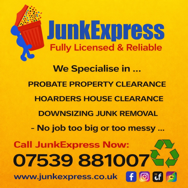 JUNKEXPRESS – SPECIALISTS IN END OF TENANCY RUBBISH REMOVAL, PROBATE AND HOARDERS HOUSE CLEARANCE