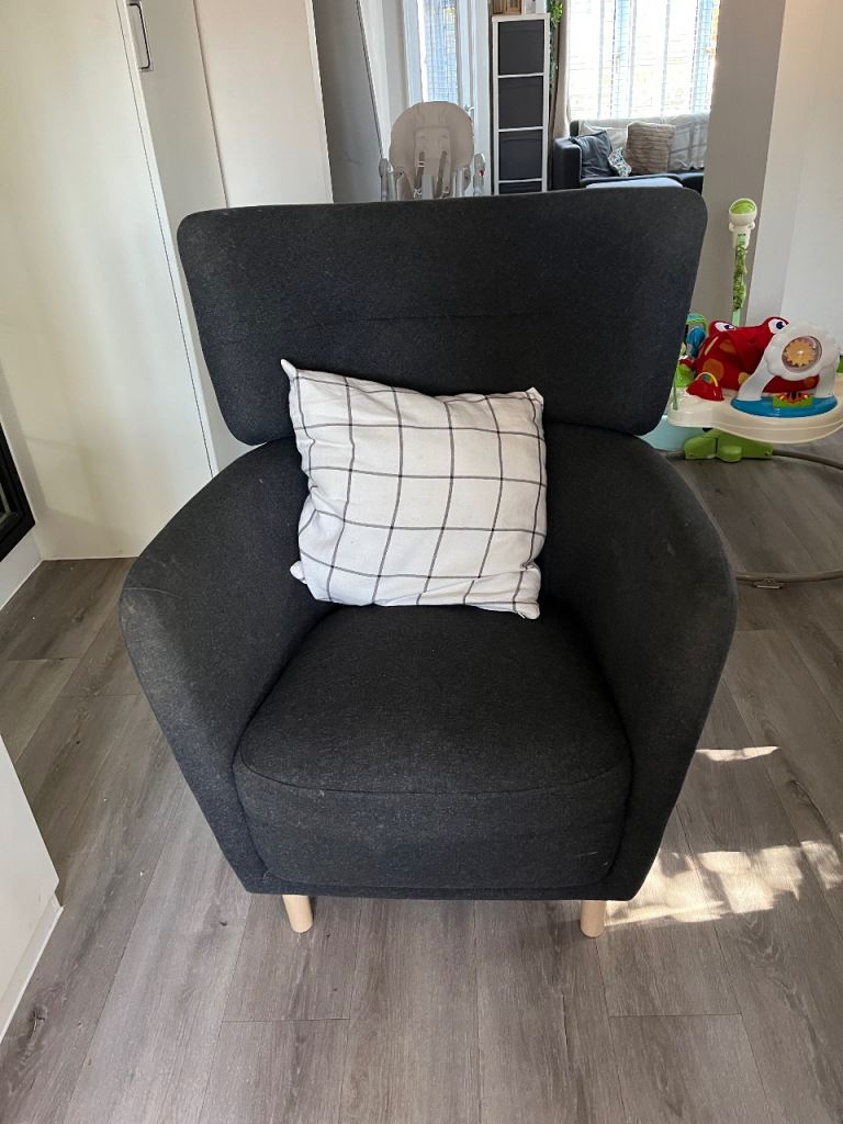 Dark grey Ikea arm chair