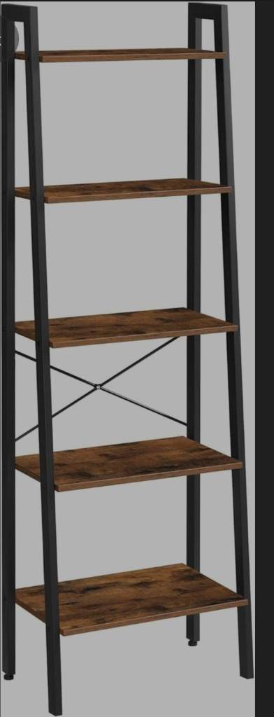 A new still boxed flat packed Ladder Shelf, 5-Tier Industrial 