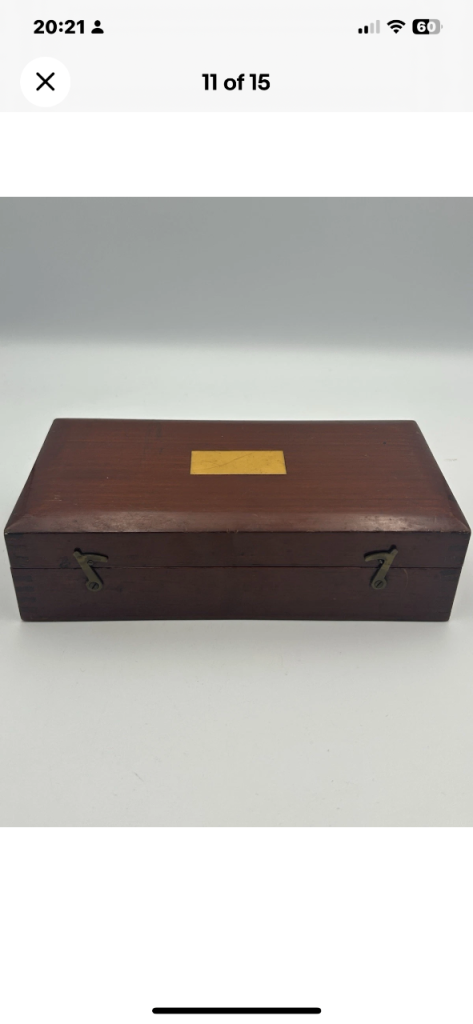 Sikes hydrometer set in wooden box with tables book