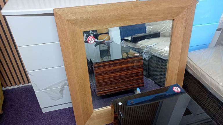 New Bespoke Solid Oak Wall Mirror 