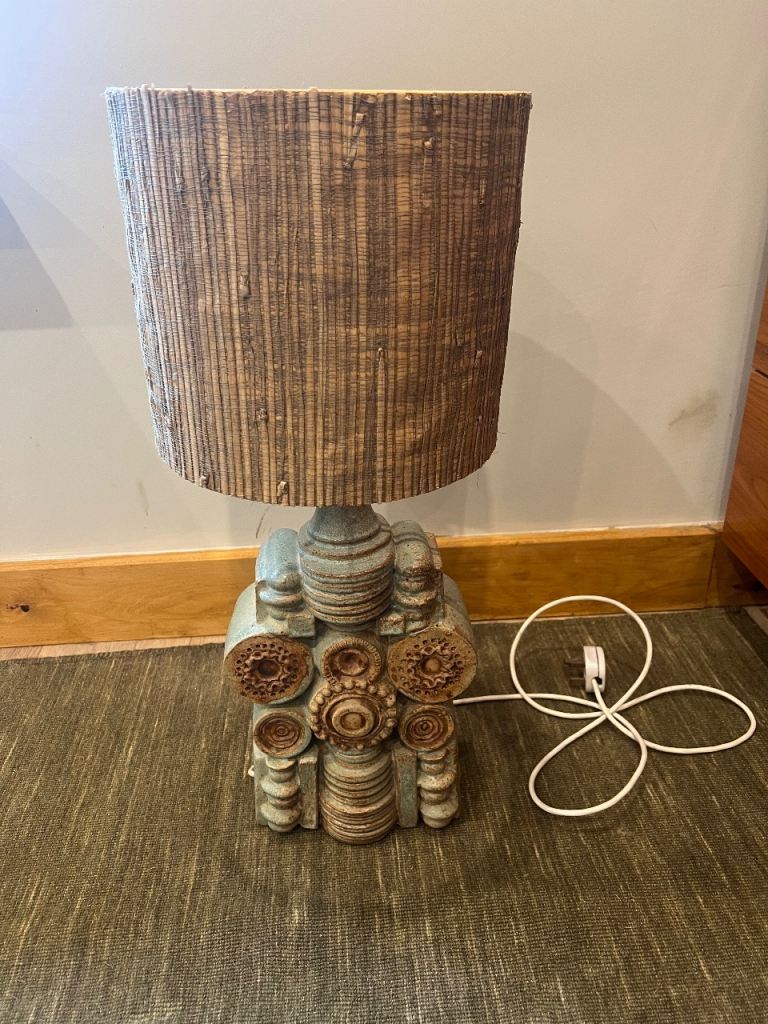 Vintage Ceramic Bernard Rook Lamp with original shade Large 