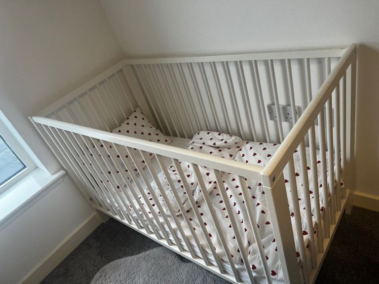 IKEA Gulliver white Cot 60 x 120cm and mattress 