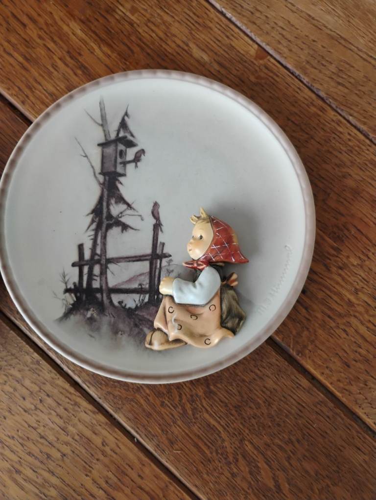 Vintage Hummel Decorative Plate with 3D Figure