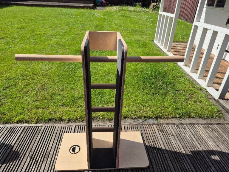 Wooden hip flexor stretching aid