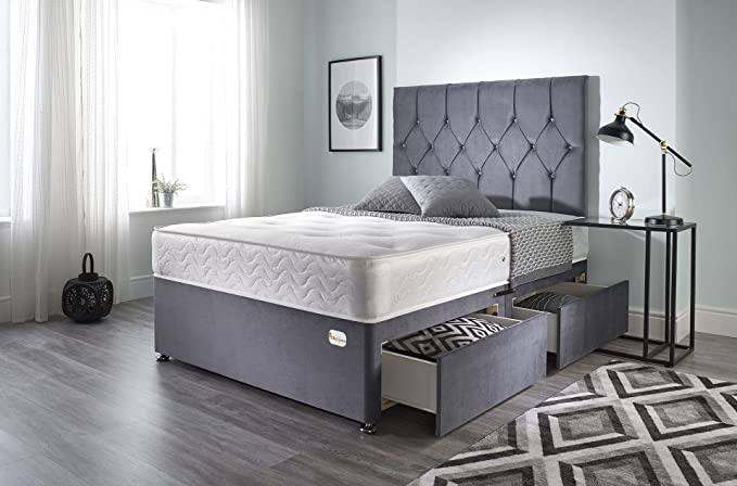 Doublee headboard single base with storage and mattress