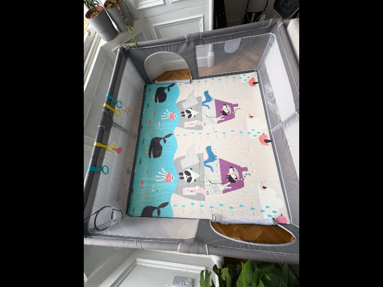 COMOMY Extra Large Baby Playpen + Dripex Mat Bundle – PLEASE NOTE: 6 Support Tubes Missing