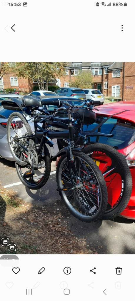 Black Rear Mount Car Bike Rack – Holds 2 Bikes