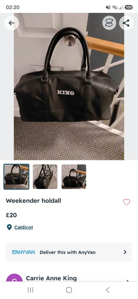 Black KING Weekender Holdall Bag
