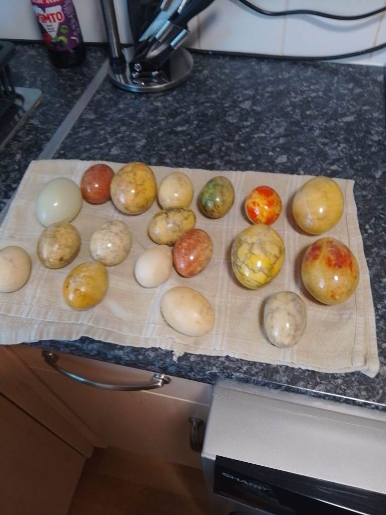 Collection of Stone Decorative Eggs – Good Condition