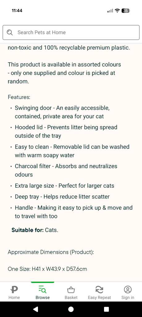 Cat flip hooded loo extra large ( litter tray) NEW