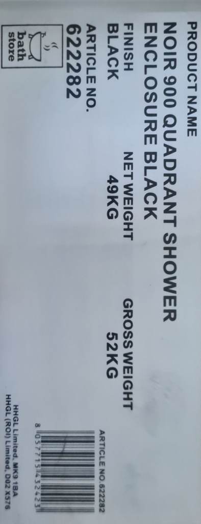 Quadrant shower enclosure black 