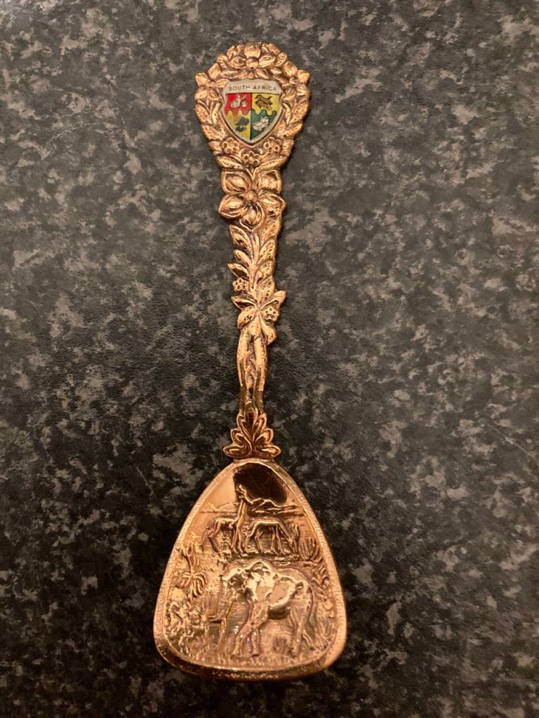 Vintage Copper Collector Spoon Elephants  Made In South Africa