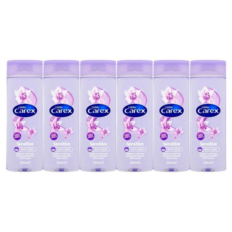 6x Carex Sensitive Soap Free Bath Soak 500ml