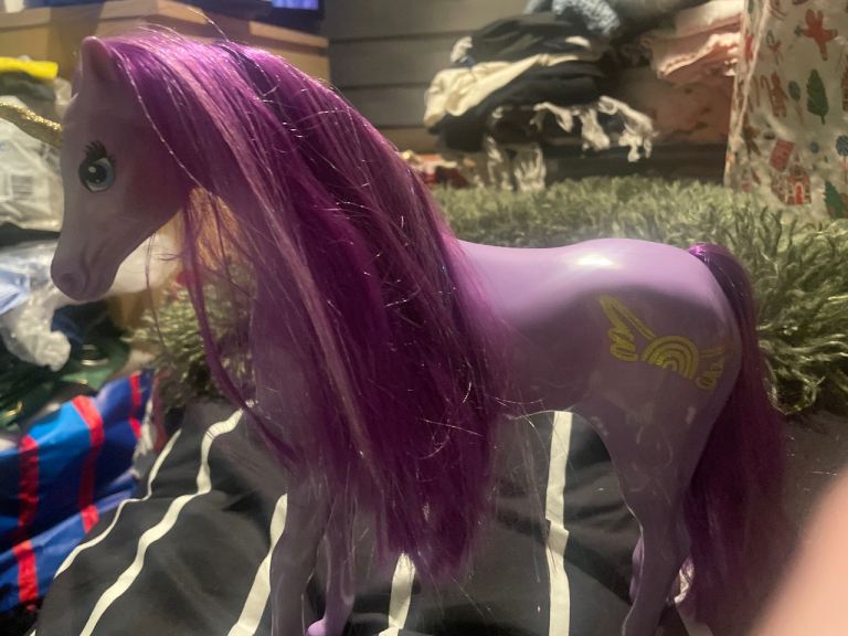 Purple unicorn toy