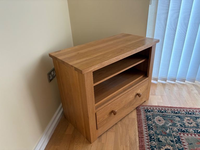 Solid oak TV unit