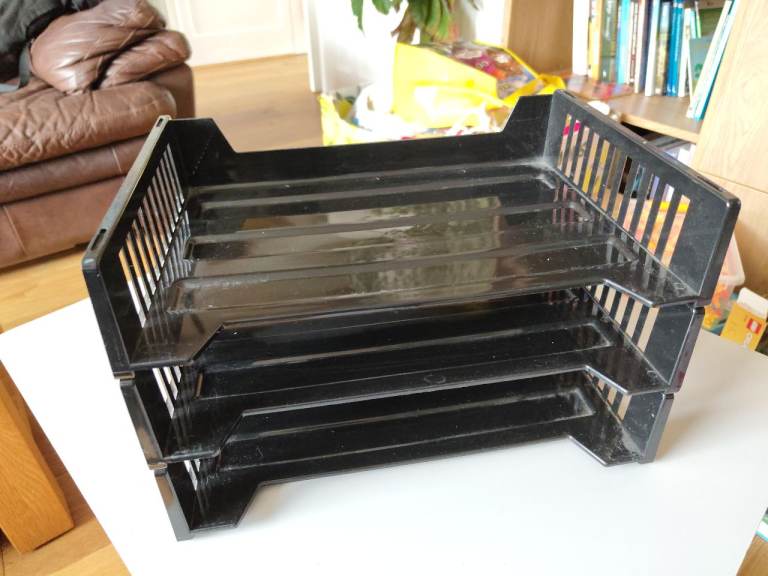 Black Desk Paper Trays - Good Condition