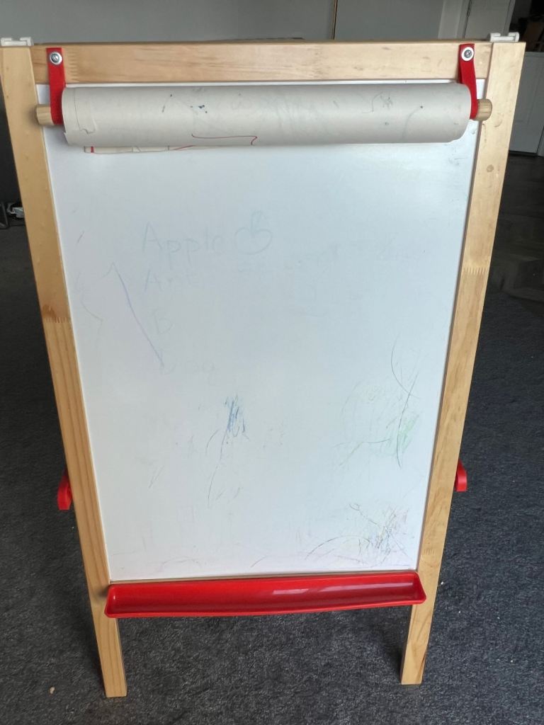 Kids Wooden Double-Sided Art Easel Whiteboard Blackboard Collapsable 