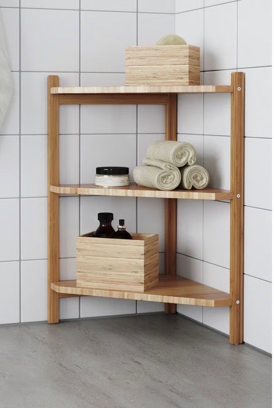Bamboo Corner Shelf (IKEA RÅGRUND)