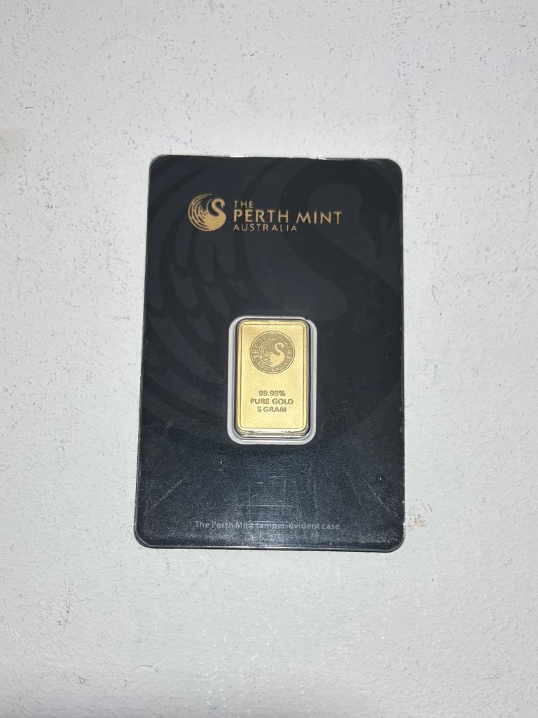 Perth Mint 5G Gold Bar Certified and Sealed
