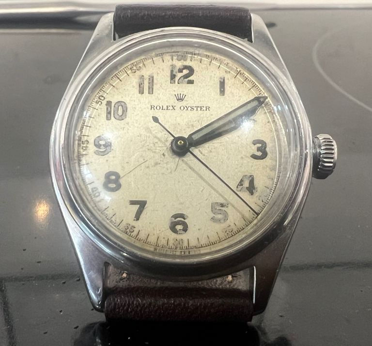 Rare 1945 Rolex Oyster Manual Stainless Steel Gents Wristwatch Ref. 4444