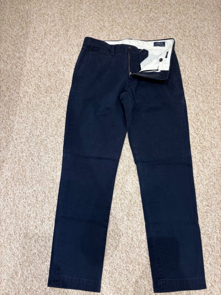 Polo Ralph Lauren Men's Navy Chinos - Good Condition