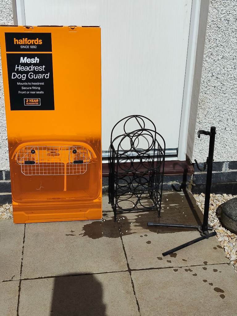 Halfords mesh dog guard and other bits
