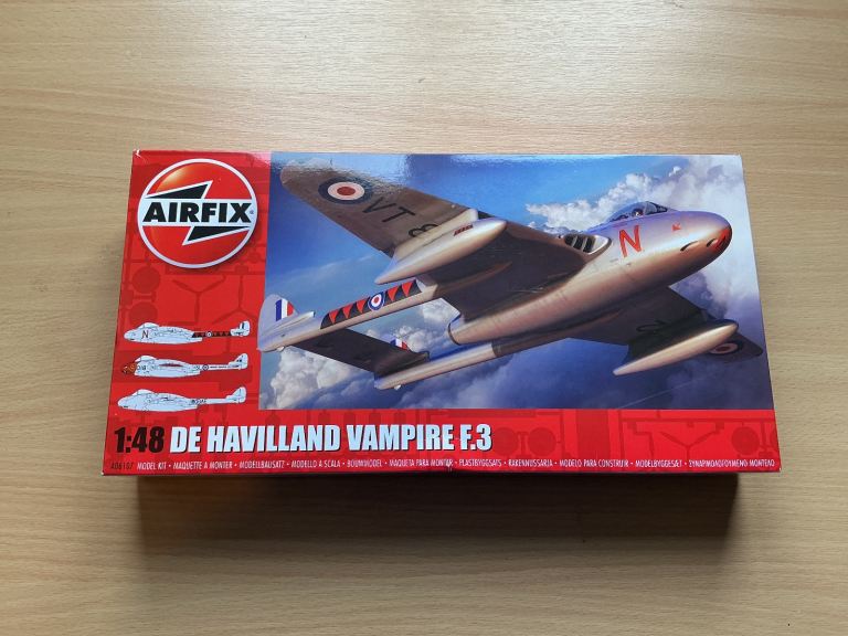 Airfix A06107 De Havilland Vampire F.3 scale 1/48 Model Kit
