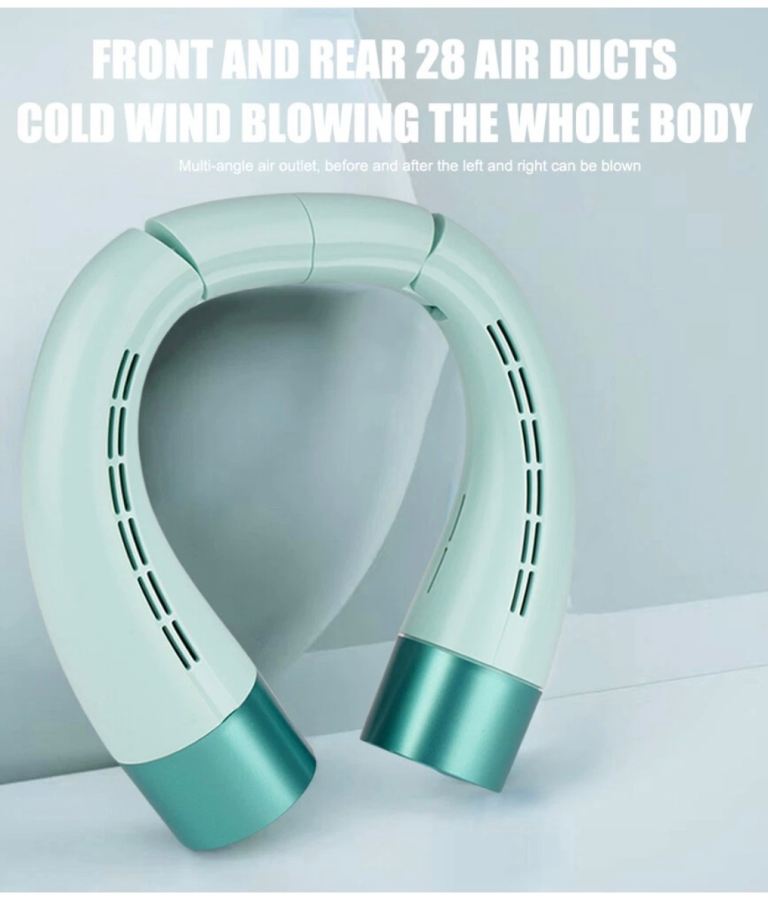 Portable rechargeable neck fan