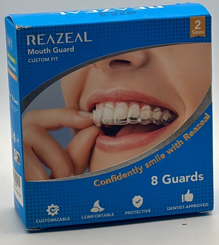 Reazeal Custom Fit Mouth Guards – 8 Pack, 2 Sizes