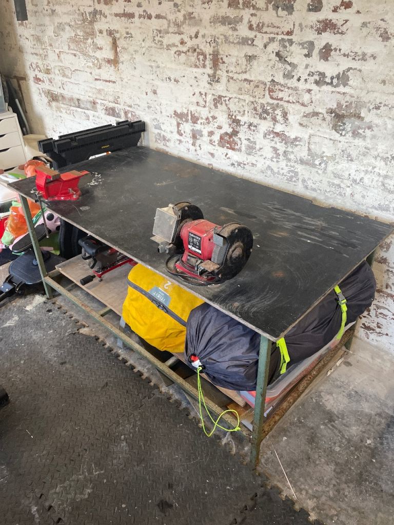 Sturdy Metal Workbench/Work Table – Fair Condition