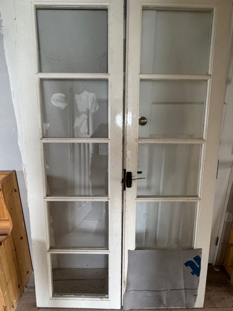 Pair of White Internal Glazed Doors