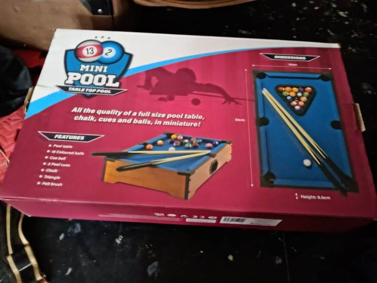 Mini Pool Table Top Game – New in Box