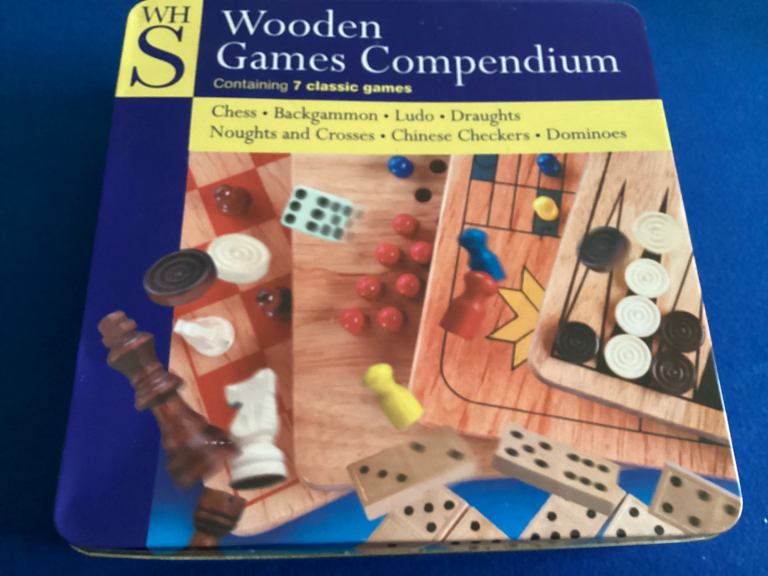 W H Smiths wooden games Compendium 7 games 