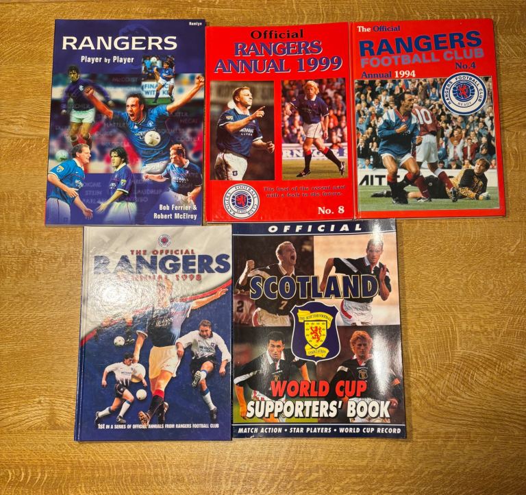 5 Rangers football books & 11 programmes