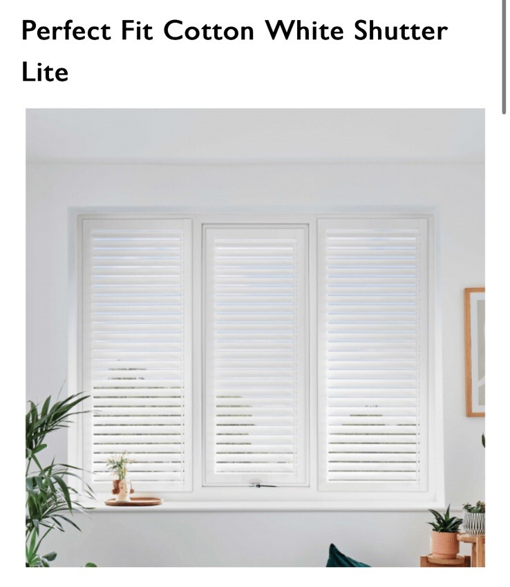 Direct Order Blinds Perfect Fit Cotton White Shutters - brand new made to measure
