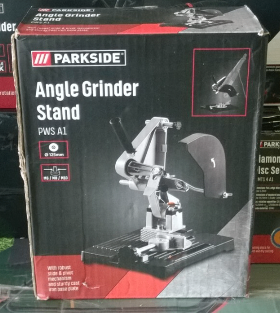 Brand New Parkside Angle Grinder Stand Bench For Standard Ø125mm Discs