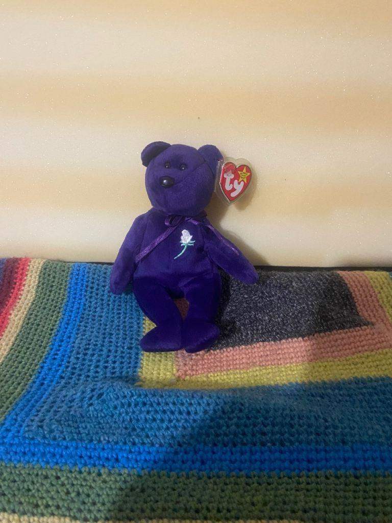 TY Beanie Baby Princess Diana Bear - Purple