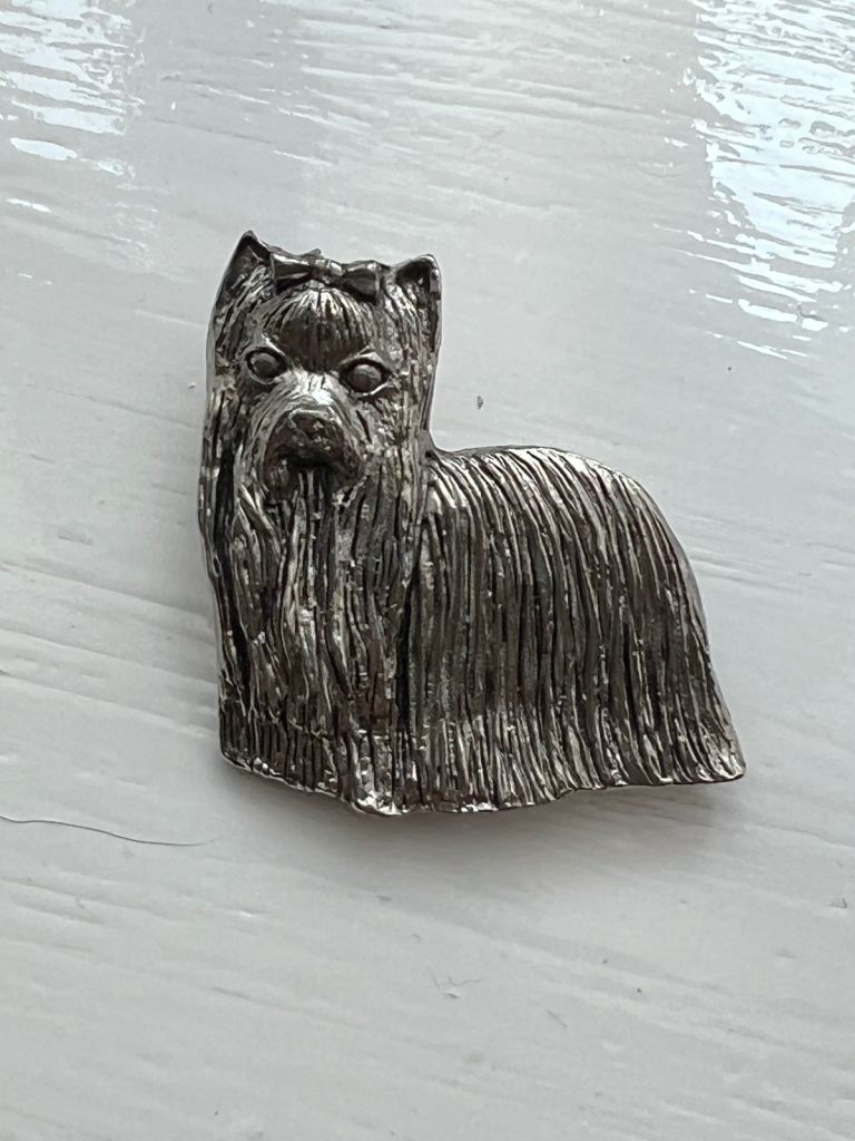 Yorkshire terrier pin brooch