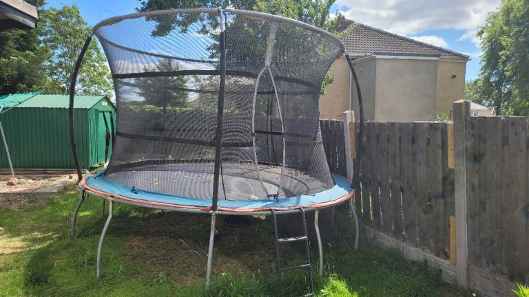 Large Family Size Garden Trampoline with Safety Net and Ladder