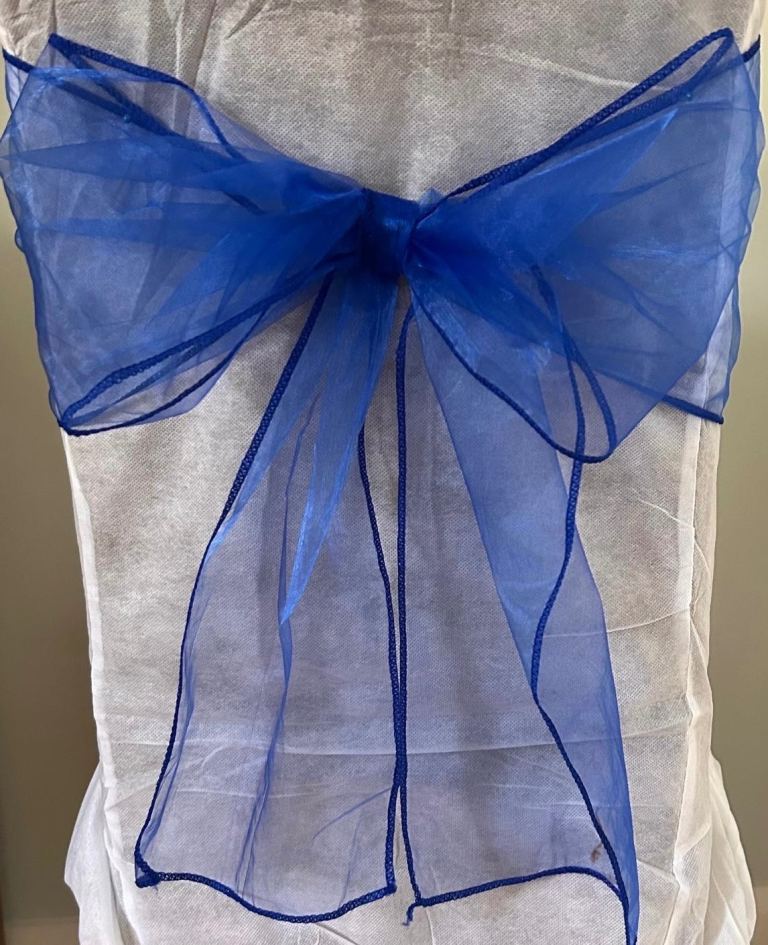 Royal blue chair sashes 