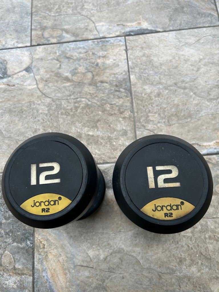 Jordan R2 Premium Rubber Dumbbells 12kg Pair – Good Condition