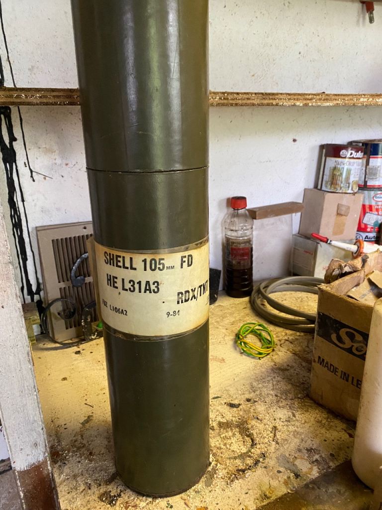 Vintage Shell 105mm FD Storage Tube - Military Surplus