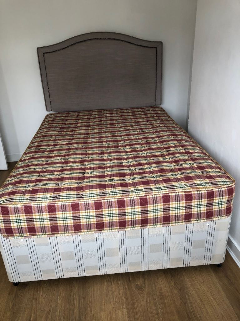 Double divan bed and mattress 