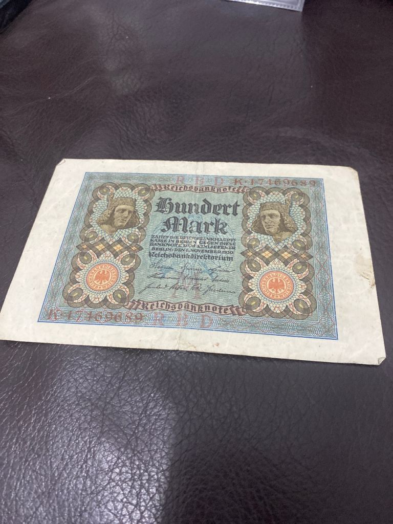 Vintage German Hundert Mark Banknote – Collectible Currency