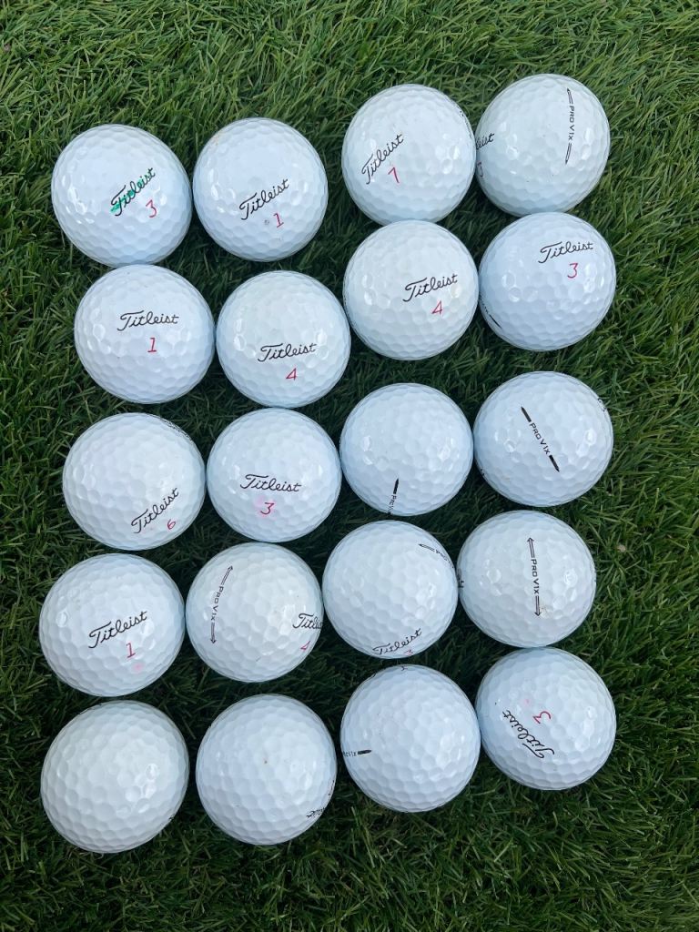 Good Condition White Titleist Golf Balls – PROV1 / PROV1x Mix