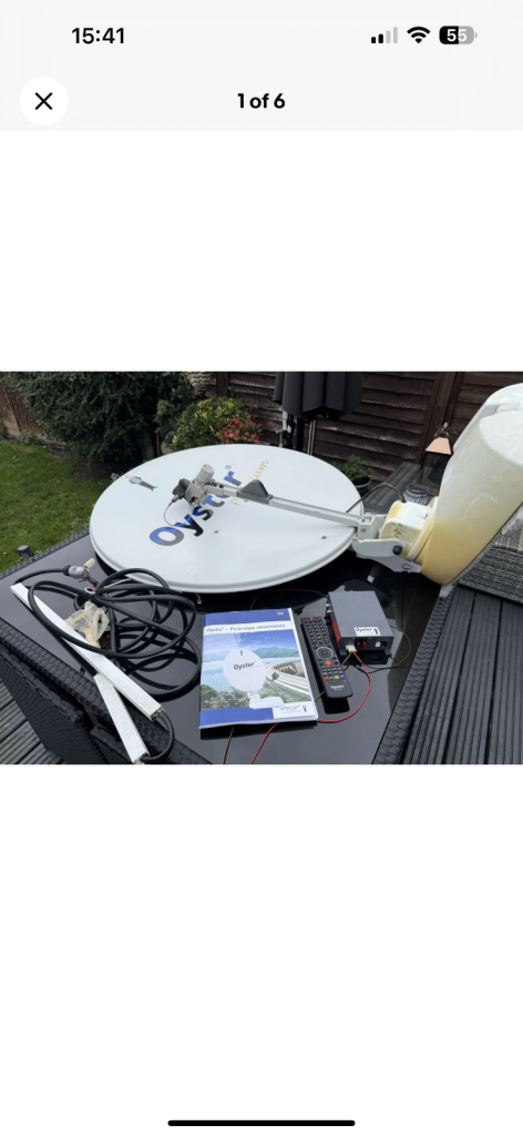 image for OYSTER PREMIUM SATELLITE Motorhome Dish Wires Remote  And Manual. Fully working 