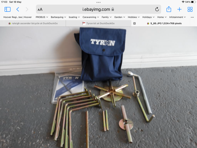 Caravan safety kit for caravans wheels fitted with safety bands.