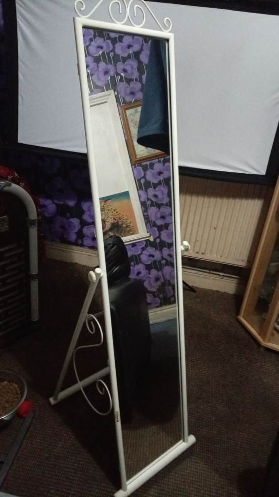 Large metal stand up mirror
